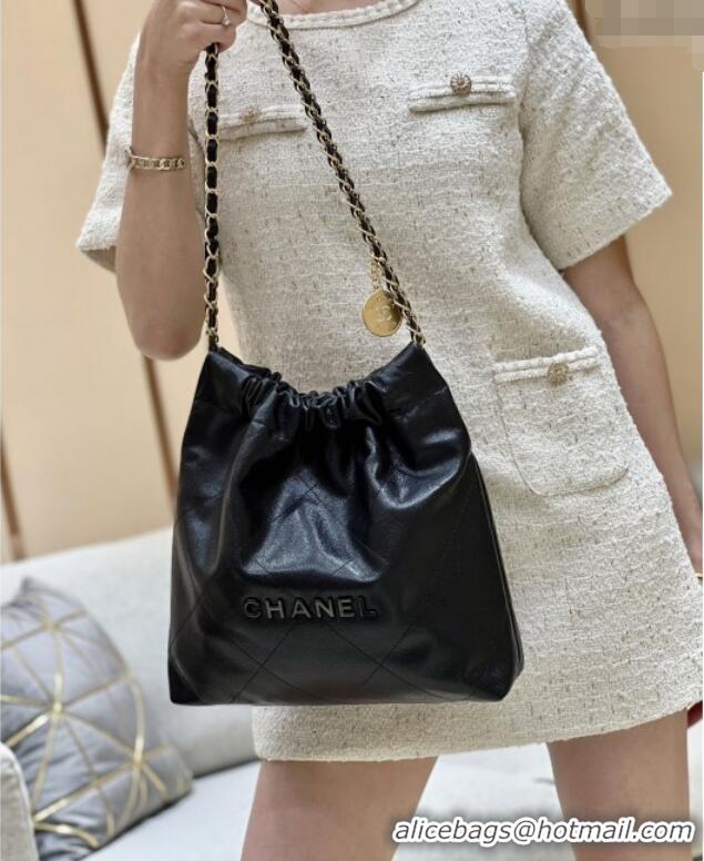 Well Crafted Chanel 22 Small Bag in Grainy Calfskin AS3260 Black/Gold 2025 Top Quality