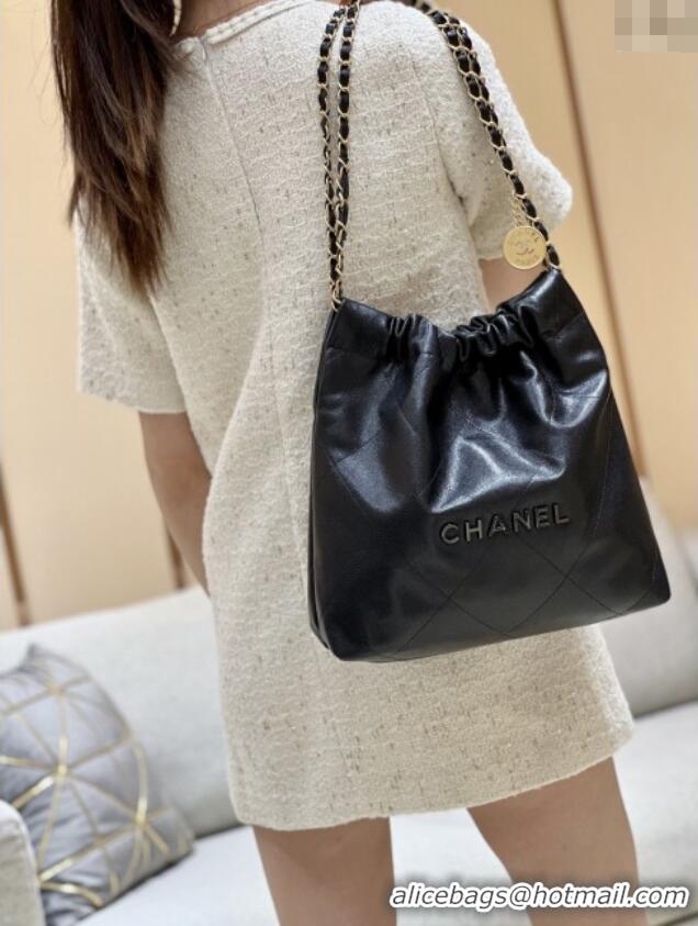 Well Crafted Chanel 22 Small Bag in Grainy Calfskin AS3260 Black/Gold 2025 Top Quality