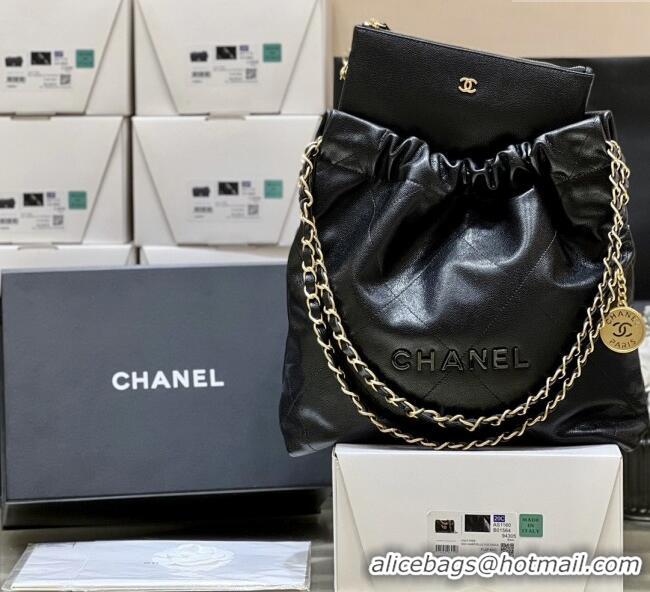 Well Crafted Chanel 22 Small Bag in Grainy Calfskin AS3260 Black/Gold 2025 Top Quality
