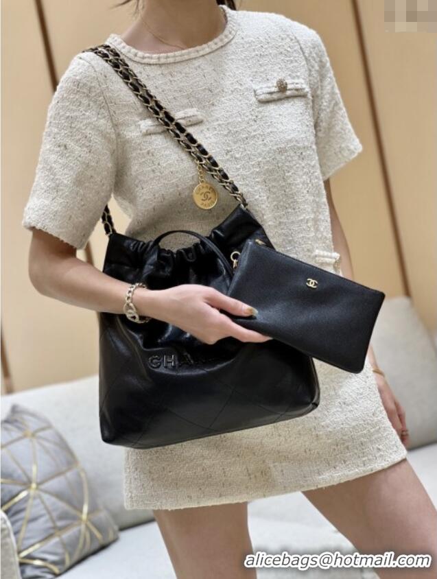 Well Crafted Chanel 22 Small Bag in Grainy Calfskin AS3260 Black/Gold 2025 Top Quality