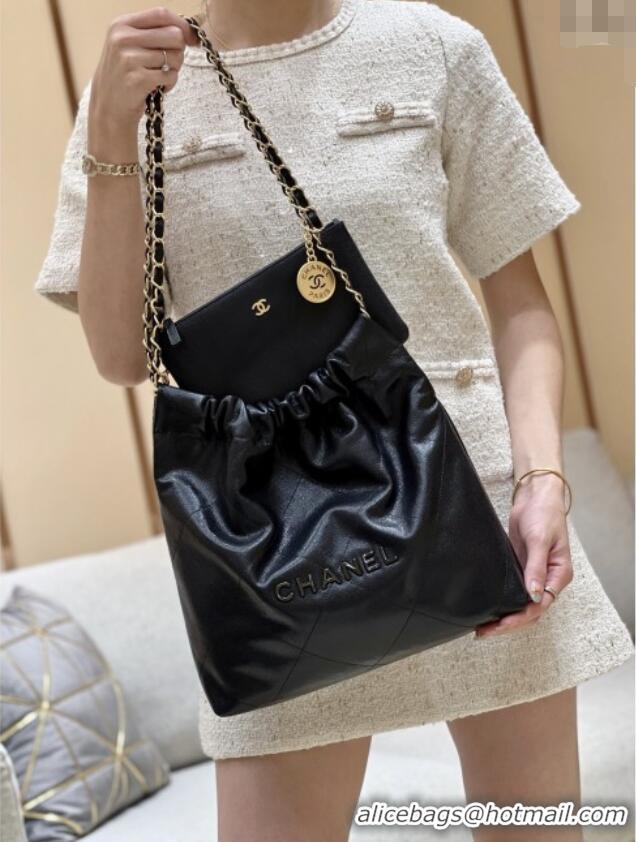 Well Crafted Chanel 22 Small Bag in Grainy Calfskin AS3260 Black/Gold 2025 Top Quality