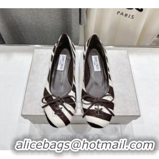 Discount Jimmy Choo Scarlett Ballerina Flats in Zebra Hair Chocolate 5072103