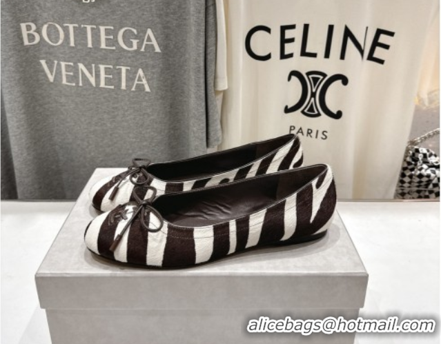 Discount Jimmy Choo Scarlett Ballerina Flats in Zebra Hair Chocolate 5072103