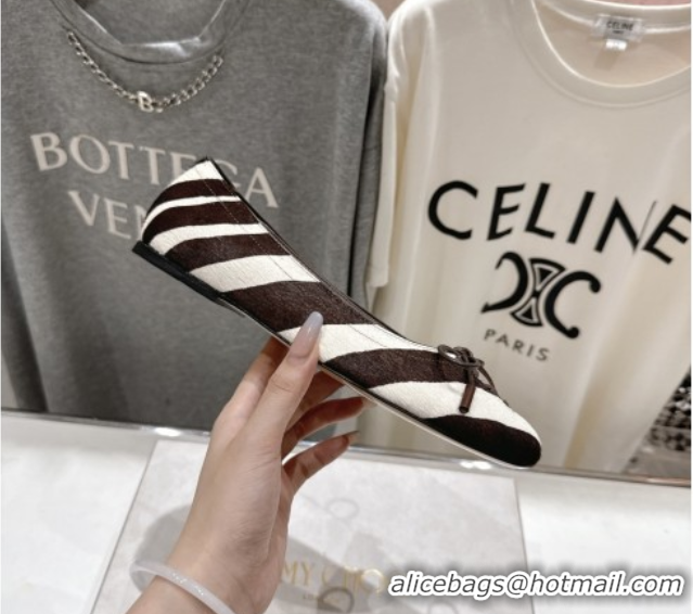 Discount Jimmy Choo Scarlett Ballerina Flats in Zebra Hair Chocolate 5072103