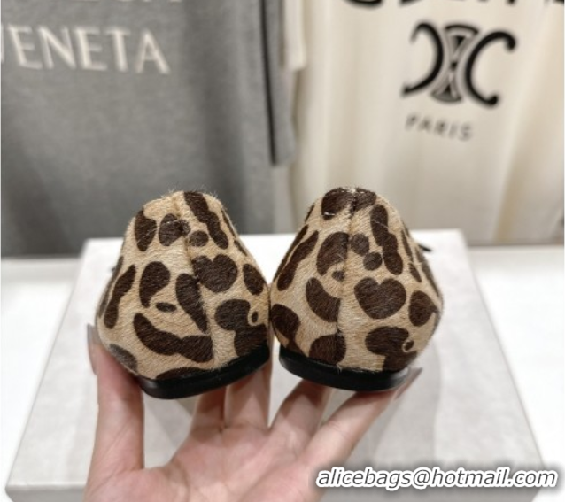 Luxury Jimmy Choo Scarlett Ballerina Flats in Zebra Hair Leopard Print 5072104