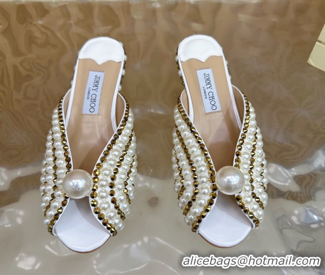 Luxury Jimmy Choo Pearls Sandals with 2.5cm Heel White 5072108