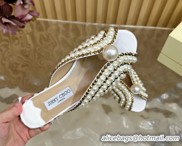 Luxury Jimmy Choo Pearls Sandals with 2.5cm Heel White 5072108