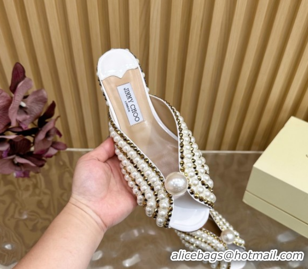Luxury Jimmy Choo Pearls Sandals with 2.5cm Heel White 5072108