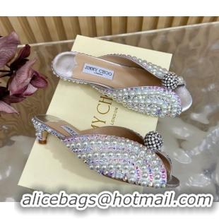 Sumptuous Jimmy Choo Pearls Sandals with 2.5cm Heel Silver 5072110