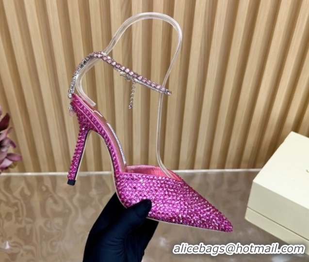 Best Price Jimmy Choo Saeda 85 Patent Leather Pumps with Crystal Rosy 5072205