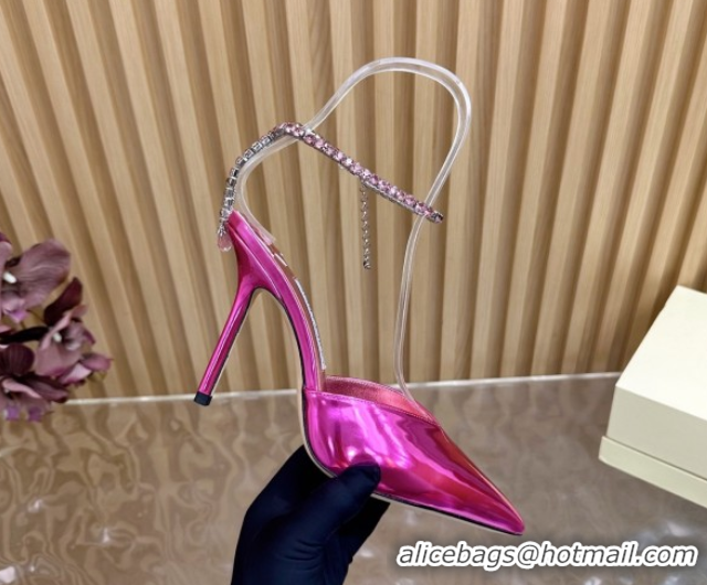 Classic Hot Jimmy Choo Saeda 85 Mirror Patent Leather Pumps Rosy 5072207
