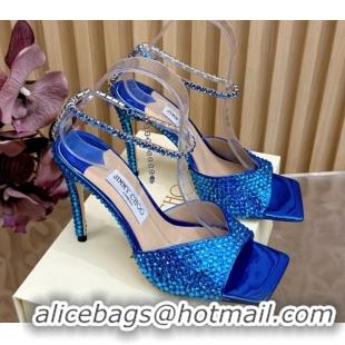 Grade Quality Jimmy Choo Saeda 85 Patent Leather Sandals Blue 5072302
