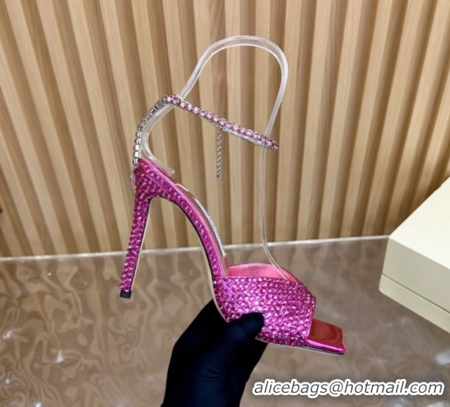 Most Popular Jimmy Choo Saeda 85 Patent Leather Sandals with Crystal Rosy 5072304