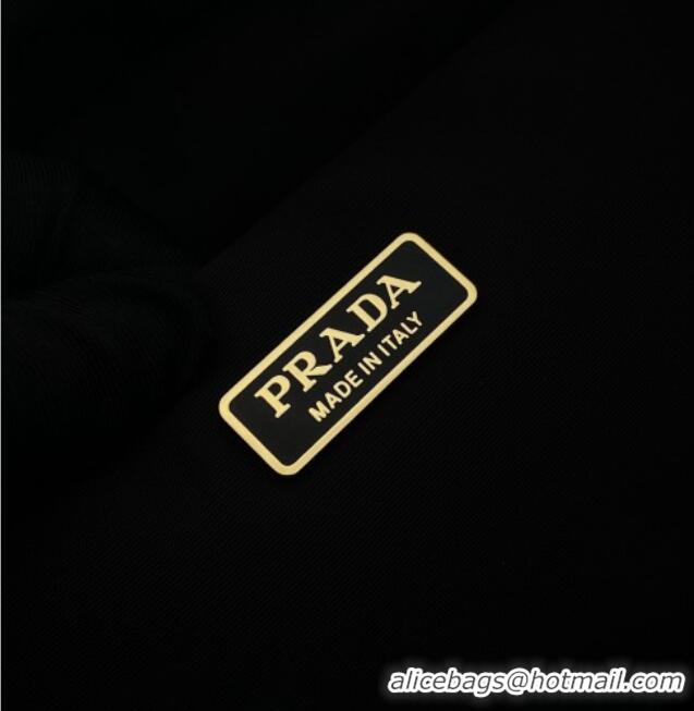 Buy Cheapest Prada Explore large Re-Nylon shoulder bag with flap 1BD391 Black 2025