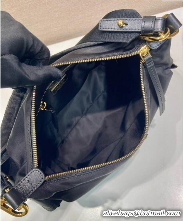 Famous Brand Prada Explore large Re-Nylon and leather shoulder bag 1BC264 Black 2025