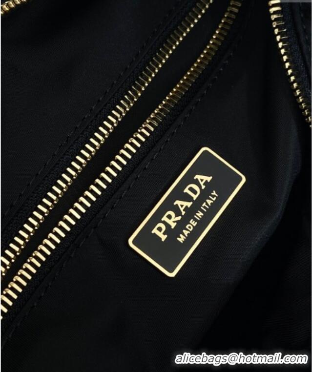 Famous Brand Prada Explore large Re-Nylon and leather shoulder bag 1BC264 Black 2025