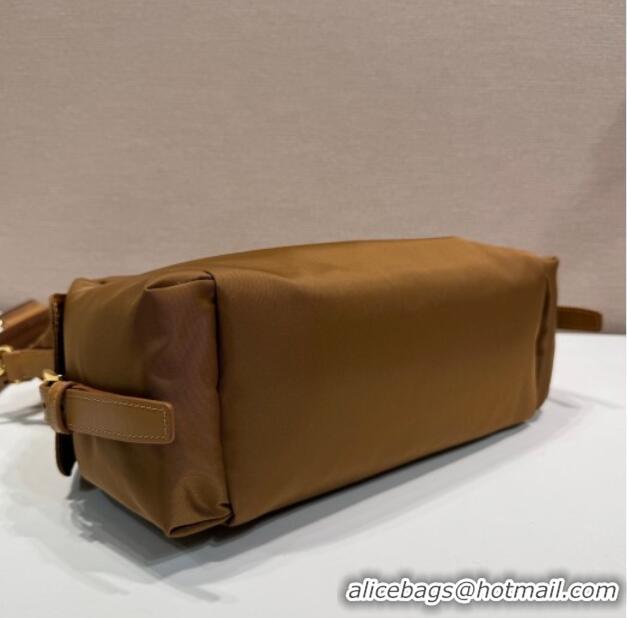 Famous Brand Prada Explore large Re-Nylon and leather shoulder bag 1BC264 Brandy Brown 2025