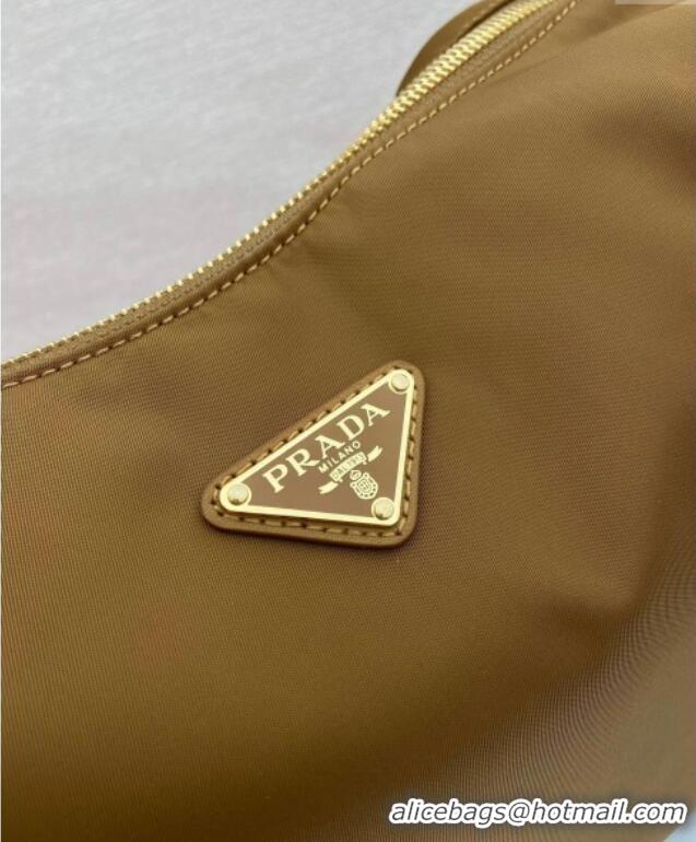 Famous Brand Prada Explore large Re-Nylon and leather shoulder bag 1BC264 Brandy Brown 2025