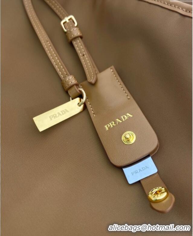 Well Crafted Prada Large Re-Nylon and leather tote bag 1BG561 Brandy Brown 2025