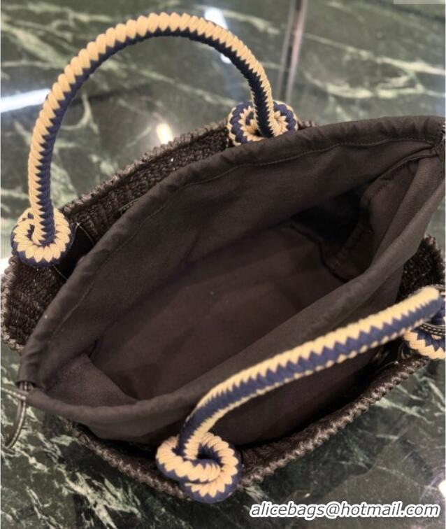 Good Product Prada Small crochet straw-like basket bag 1BA463 Black 2025