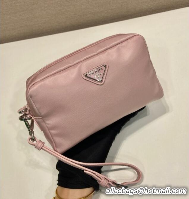 Top Quality Prada Small Re-Nylon pouch 1NS021 Light Pink 2025