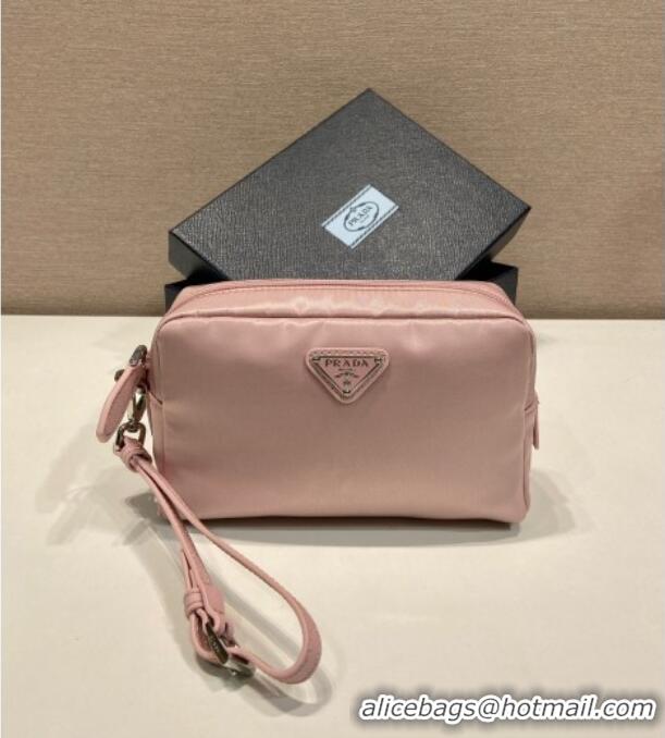 Top Quality Prada Small Re-Nylon pouch 1NS021 Light Pink 2025