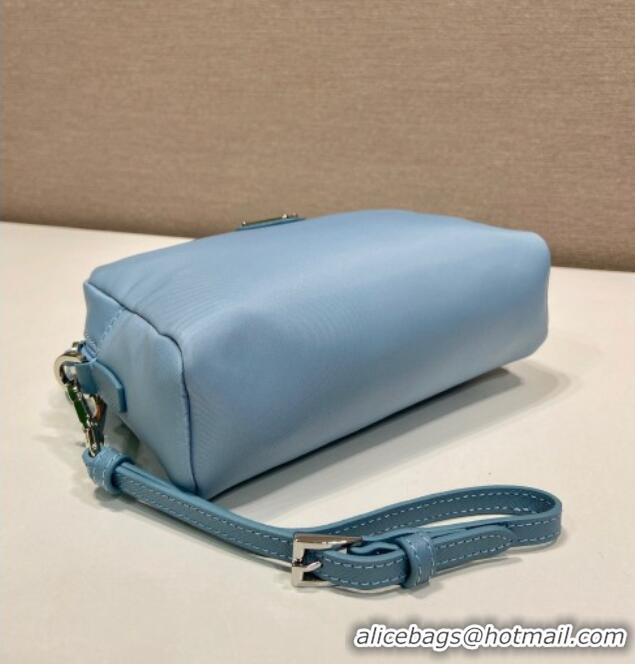 Best Price Prada Small Re-Nylon pouch 1NS021 Light Blue 2025