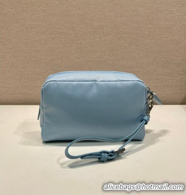 Best Price Prada Small Re-Nylon pouch 1NS021 Light Blue 2025