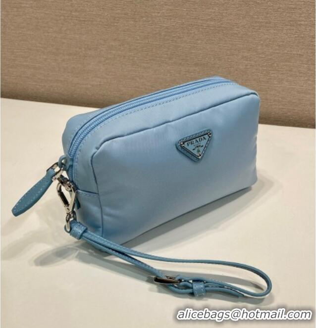 Best Price Prada Small Re-Nylon pouch 1NS021 Light Blue 2025