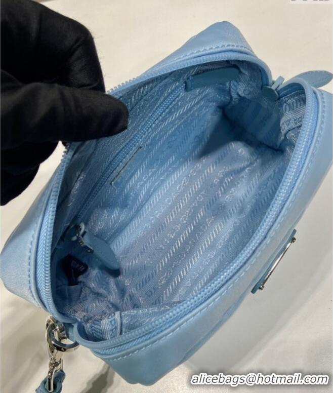 Best Price Prada Small Re-Nylon pouch 1NS021 Light Blue 2025