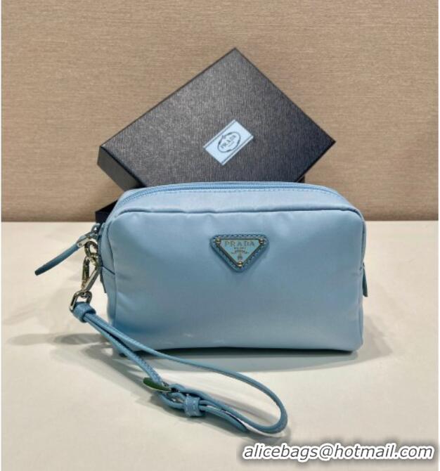 Best Price Prada Small Re-Nylon pouch 1NS021 Light Blue 2025