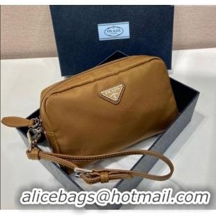 Top Grade Prada Small Re-Nylon pouch 1NS021 Brandy Brown 2025