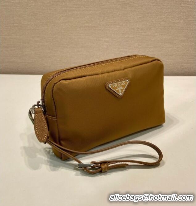 Top Grade Prada Small Re-Nylon pouch 1NS021 Brandy Brown 2025