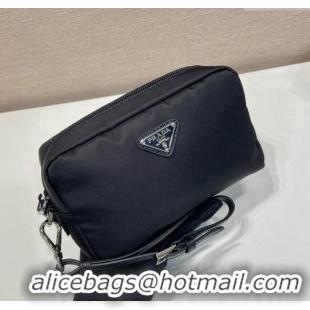 Top Grade Prada Small Re-Nylon pouch 1NS021 Black 2025