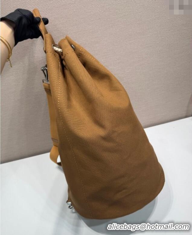 Good Taste Prada Mens Canvas drawstring duffle bag 2VY011 Tabacco Brown 2025
