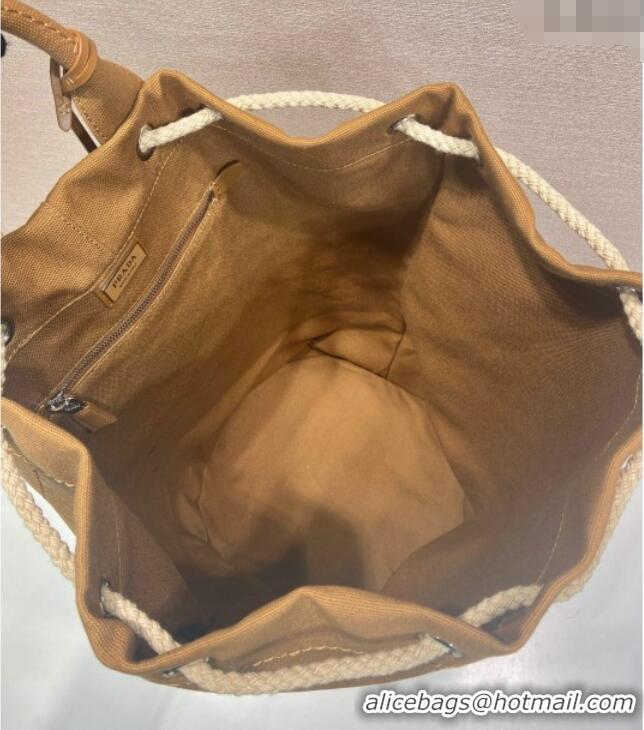 Good Taste Prada Mens Canvas drawstring duffle bag 2VY011 Tabacco Brown 2025