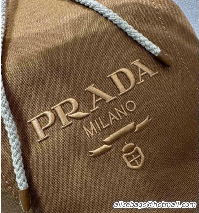 Good Taste Prada Mens Canvas drawstring duffle bag 2VY011 Tabacco Brown 2025