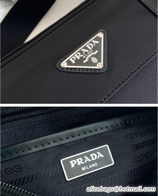 Top Grade Prada Mens Nylon and Leather Messenger Bag 2VD071 Black 2025