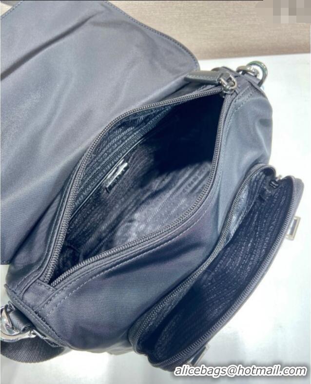 Top Grade Prada Mens Nylon and Leather Messenger Bag 2VD071 Black 2025