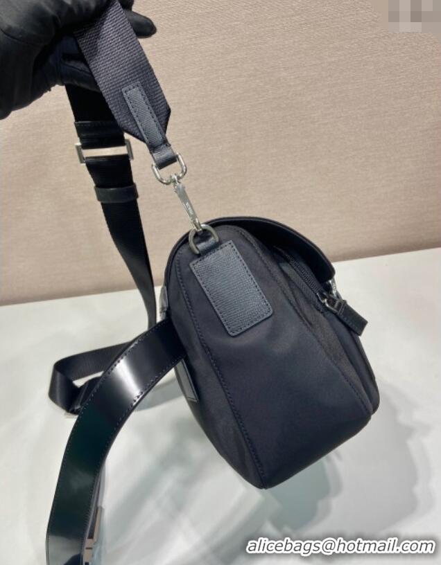Top Grade Prada Mens Nylon and Leather Messenger Bag 2VD071 Black 2025