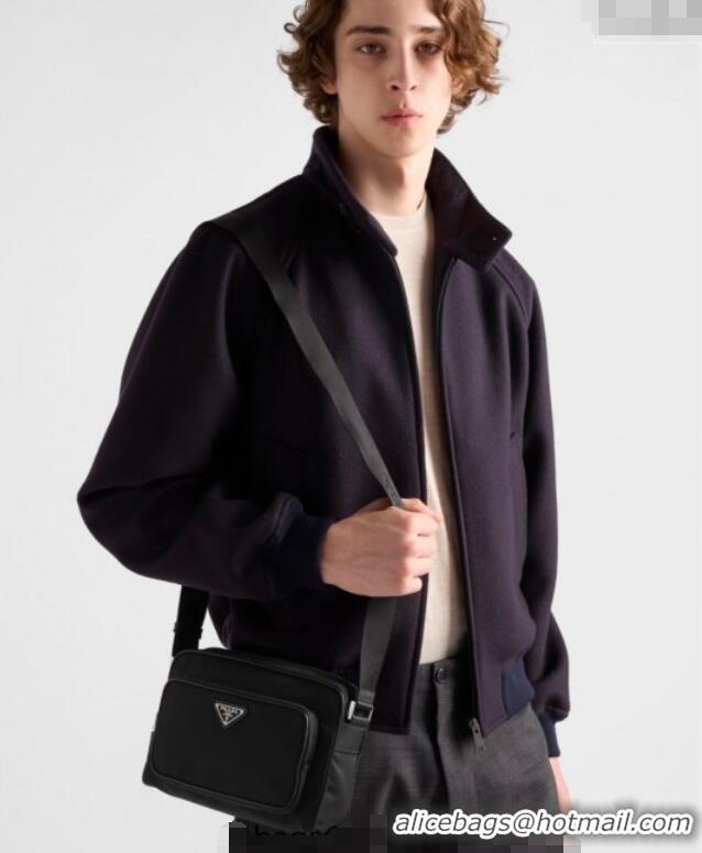 Buy Fashionable Prada Mens Small Re-Nylon and Saffiano leather shoulder bag 2VH190 Black 2025