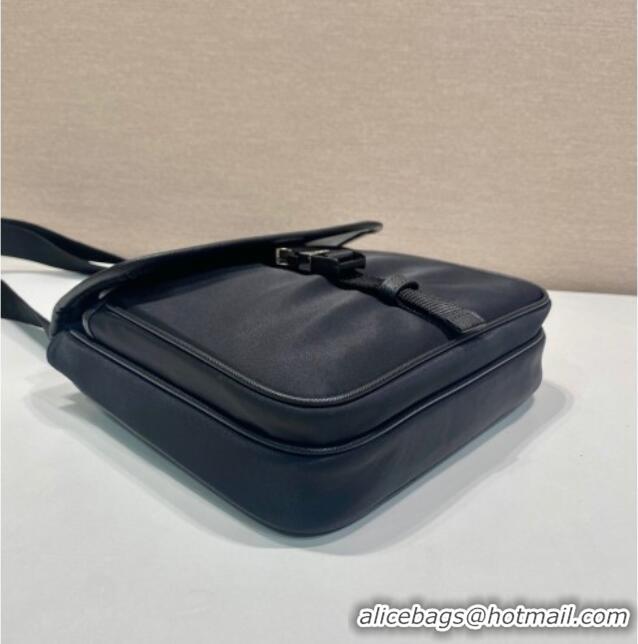 Discount Prada Mens Re-Nylon and Saffiano leather shoulder bag 2VD077 Black 2025