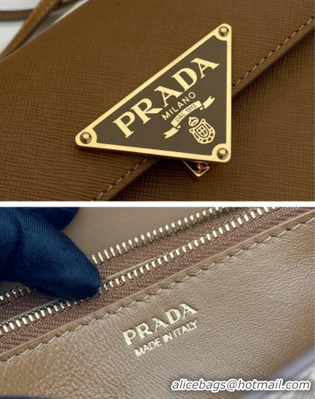 Best Price Prada Saffiano leather mini-bag 1BD386 Brown 2025