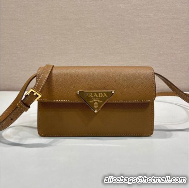 Best Price Prada Saffiano leather mini-bag 1BD386 Brown 2025