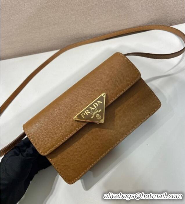 Best Price Prada Saffiano leather mini-bag 1BD386 Brown 2025