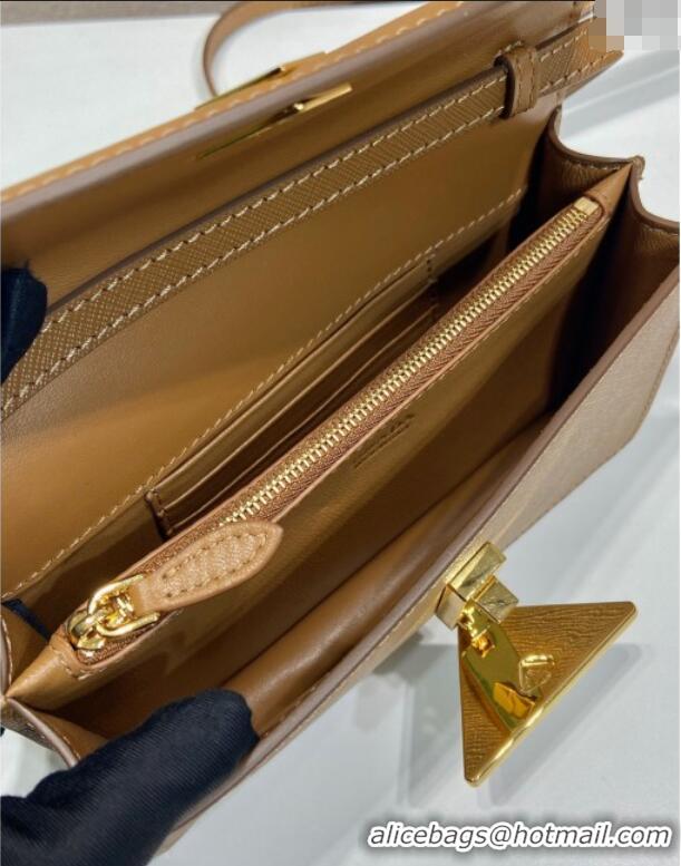 Best Price Prada Saffiano leather mini-bag 1BD386 Brown 2025
