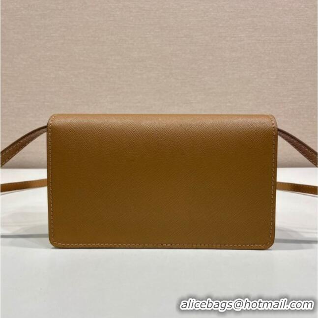 Best Price Prada Saffiano leather mini-bag 1BD386 Brown 2025