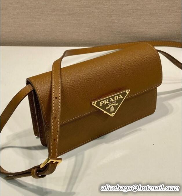 Best Price Prada Saffiano leather mini-bag 1BD386 Brown 2025