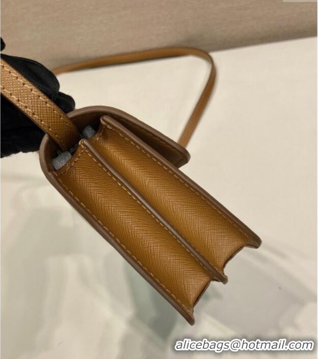 Best Price Prada Saffiano leather mini-bag 1BD386 Brown 2025