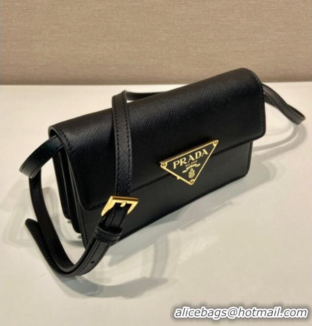 Reasonable Price Prada Saffiano leather mini-bag 1BD386 Black 2025